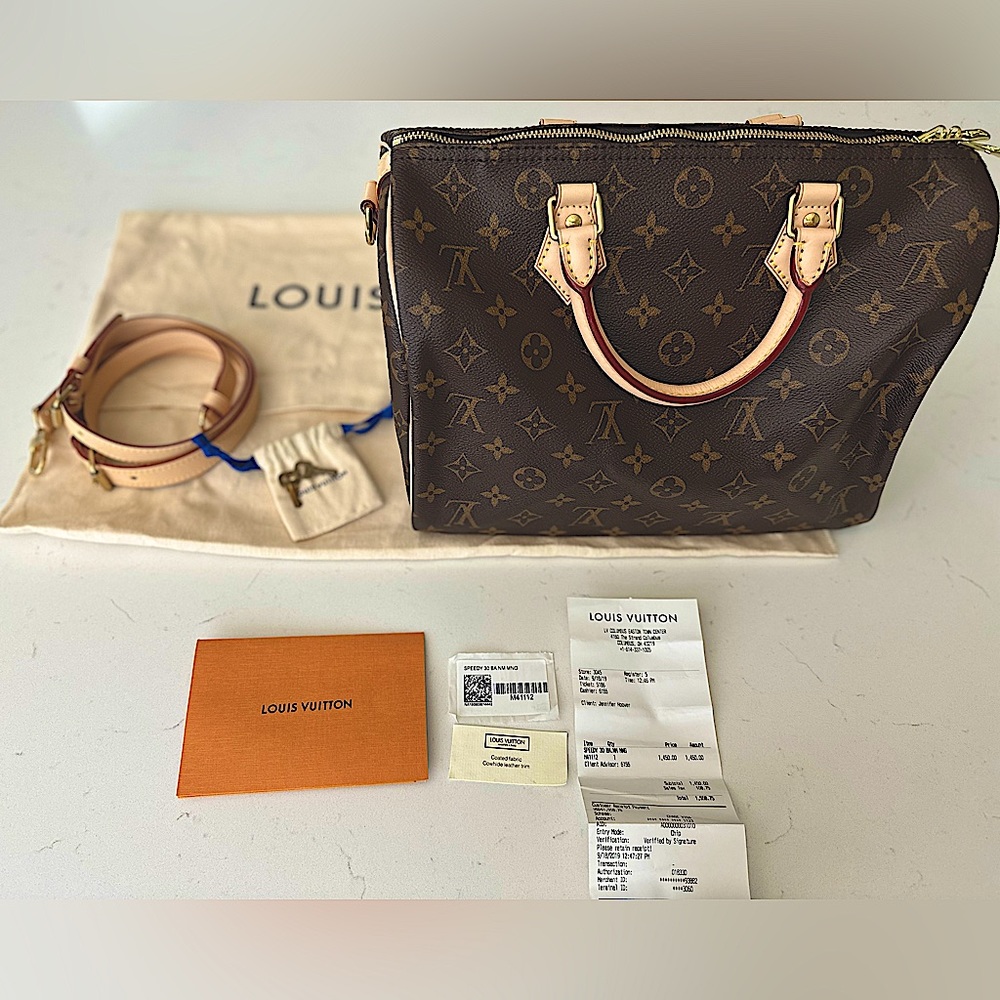 NEW Louis Vuitton Speedy 30 w Receipt, Bag, Strap, Keys and Lock
